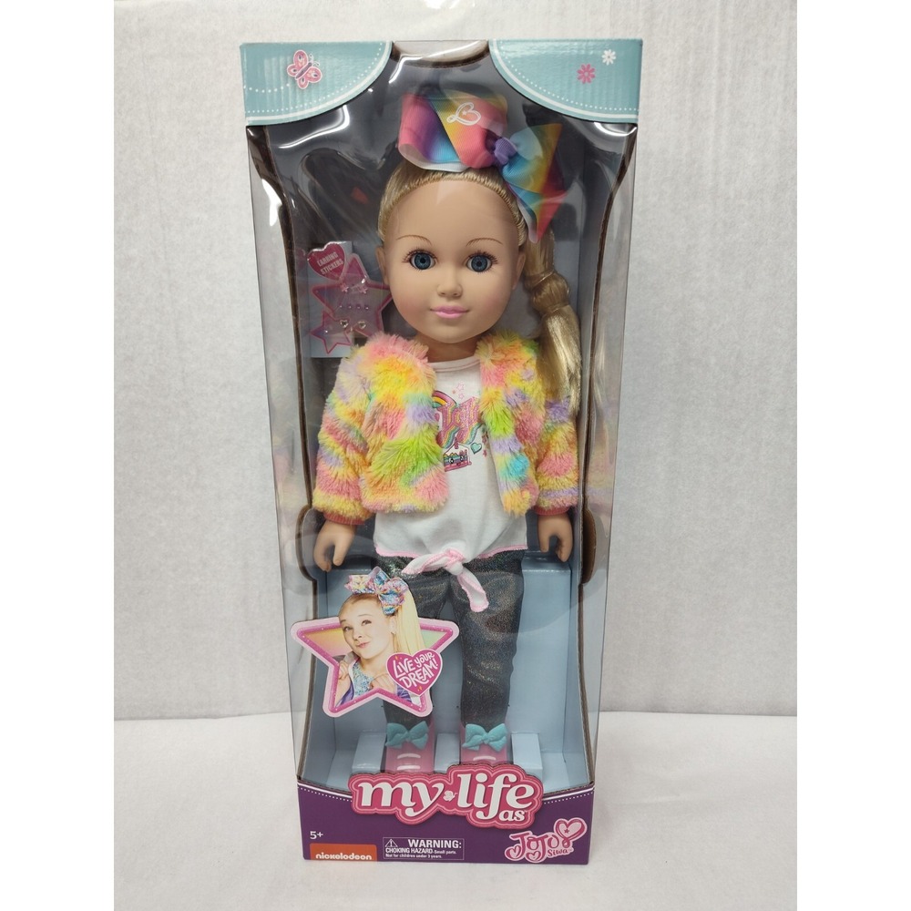 My LIfe As JOJO SIWA 18" Posable Doll Pop Star Earring Stickersā Original Box